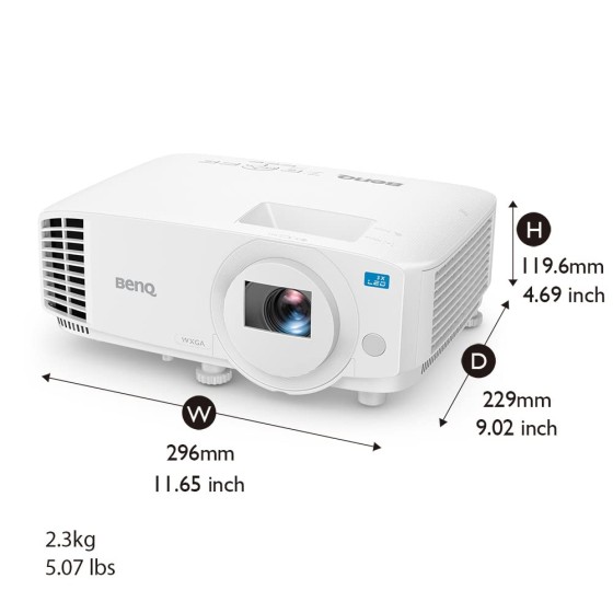 BenQ WXGA LED Business Projector, DLP, 2000 ANSI Lumens, 20000:1 High Contrast Ratio, Dual HDMI Ports, Auto Keystone Correction, Instant On/Off, Simple Setup, SmartEco Technology |LW500 WXGA BenQ WXGA LED Business Projector, DLP, 2000 ANSI Lumens, 20000:1 High Contrast Ratio, Dual HDMI Ports, Auto Keystone Correction, Instant On/Off, Simple Setup, SmartEco Technology |LW500 WXGA