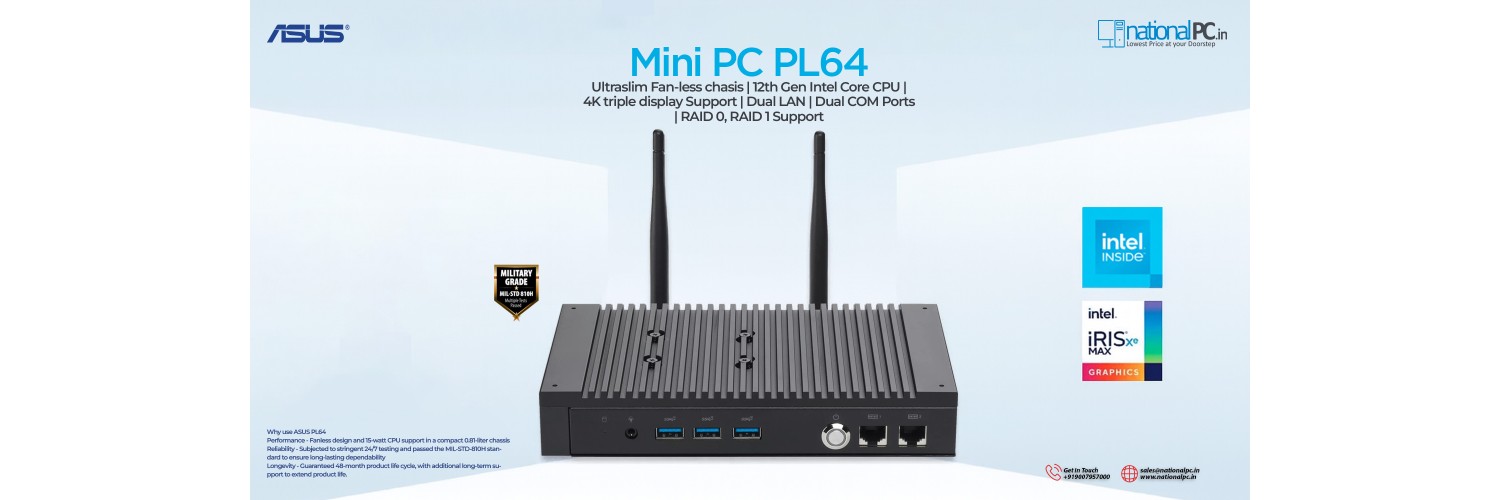 ASUS Mini PC PL64 Review: Fanless “Industrial-Ready” Mini PC with Military-Grade Reliability, Triple HDMI & Dual LAN