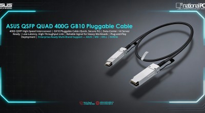 ASUS QSFP QUAD 400G GX10 Pluggable Cable (0.4m): Reliable High-Bandwidth Links for AI & Data Center Labs