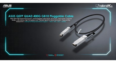 ASUS QSFP QUAD 400G GX10 Pluggable Cable (0.4m): Reliable High-Bandwidth Links for AI & Data Center Labs