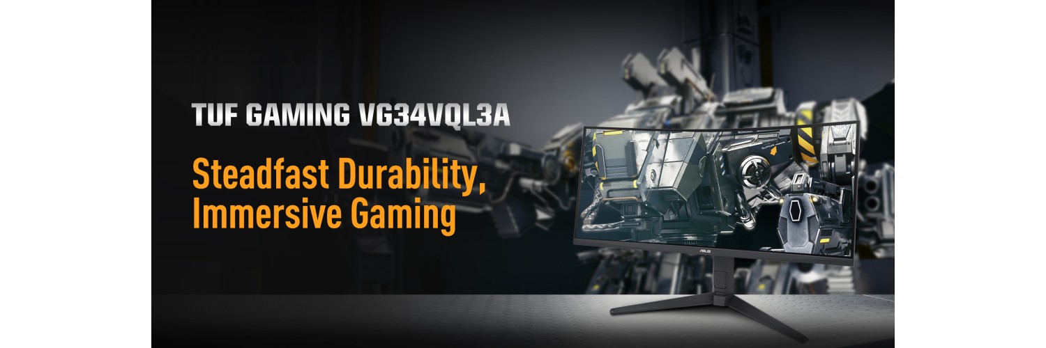 ASUS TUF Gaming VG34VQL3A 34-inch Curved Ultrawide Gaming Monitor with 180Hz Speed and Deep VA Contrast