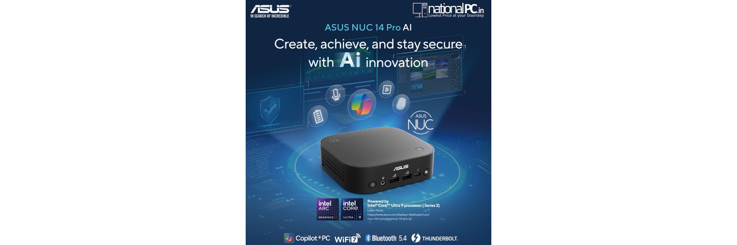 ASUS NUC 14 Pro AI Kit – Copilot+ Mini PC with Intel Core™ Ultra 7 258V & Wi‑Fi 7 ASUS NUC 14 Pro AI Kit – Copilot+ Mini PC with Intel Core™ Ultra 7 258V & Wi‑Fi 7