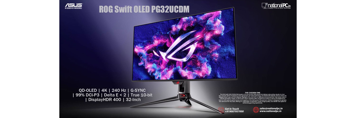 ASUS ROG Swift OLED PG32UCDM – 32″ 4K QD‑OLED Gaming Monitor with 240 Hz & 0.03 ms ASUS ROG Swift OLED PG32UCDM – 32″ 4K QD‑OLED Gaming Monitor with 240 Hz & 0.03 ms