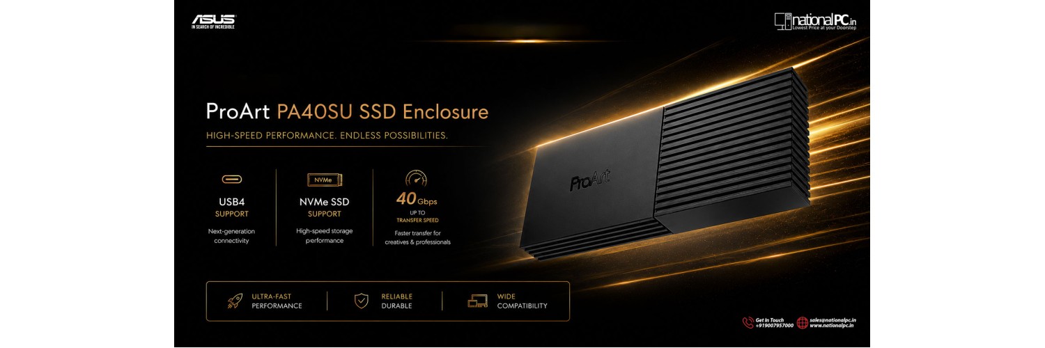 ASUS ProArt PA40SU Professional: USB4 40Gbps Portable NVMe SSD Enclosure for Creators, Editors and Professionals