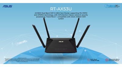ASUS RT‑AX53U – Compact AX1800 Wi‑Fi 6 Router with AiMesh & Lifelong Protection
