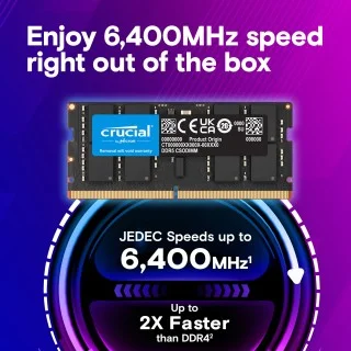 Crucial 16GB DDR5 6400MHz CSODIMM Laptop Memory