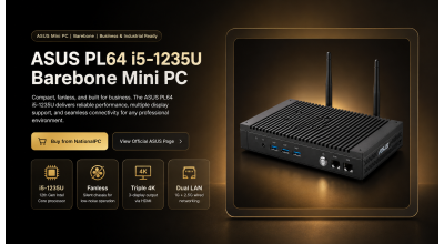 ASUS PL64 i5-1235U Barebone Mini PC Review: Compact Fanless PC for Business