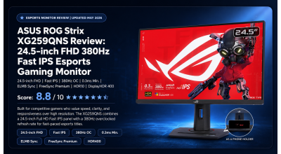 ASUS ROG Strix XG259QNS Review: 24.5-inch FHD 380Hz Fast IPS Esports Gaming Monitor