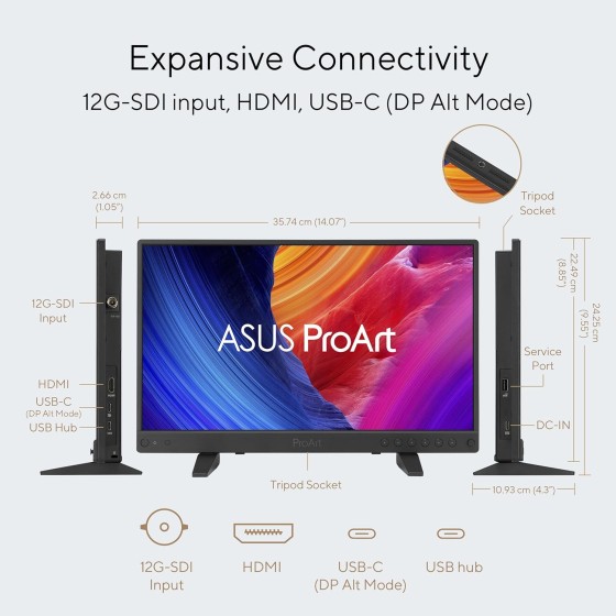ASUS ProArt Display PA16USV 15.6-inch 4K HDR portable professional monitor