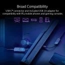 ASUS ROG Clavis USB-C to 3.5 mm gaming DAC with AI Noise-Canceling Mic, MQA rendering tech, ESS 9281 QUAD DAC™, audio amplifier and Aura Sync. ROG Clavis is compatible with PCs, mobile devices and laptops