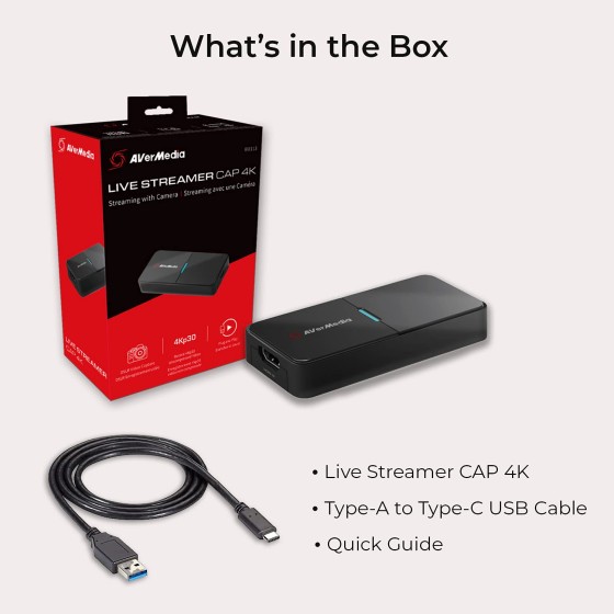 Avermedia Live Streamer Cap BU113 HDMI to USB 4K Avermedia Live Streamer Cap BU113 HDMI to USB 4K