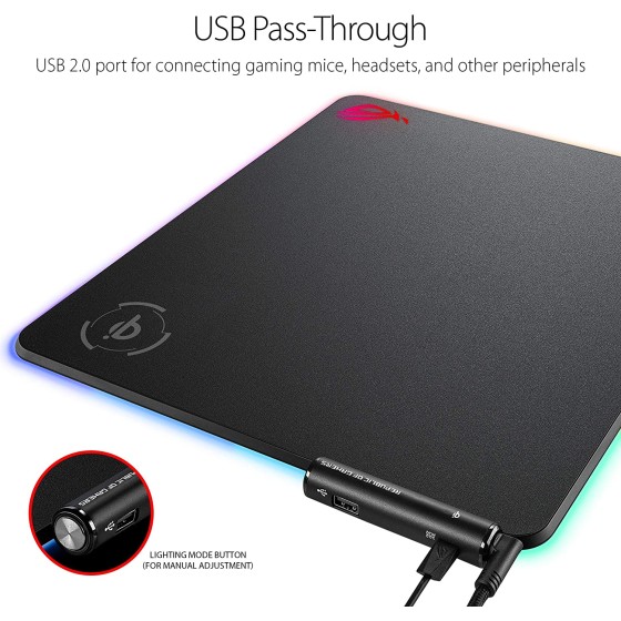 ASUS ROG Balteus Qi wireless charging RGB hard gaming mouse pad
