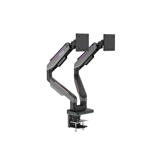 MSI MPG MT201DRG dual monitor arm for two 17 to 35 inch displays MSI MPG MT201DRG RGB Dual Gas-Spring Monitor Arm