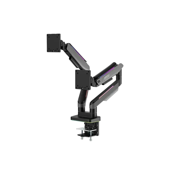 MSI MPG MT201DRG dual monitor arm for two 17 to 35 inch displays MSI MPG MT201DRG RGB Dual Gas-Spring Monitor Arm