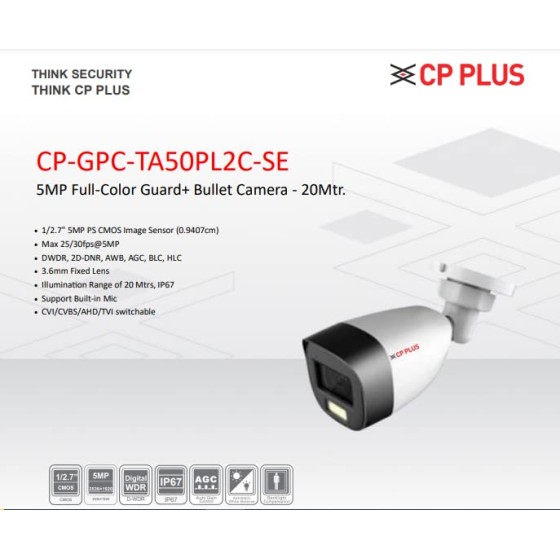 CP Plus Guard Series CP-GPC-TA50PL2C-SE Bullet Camara