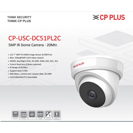 CP Plus Orange Series CP-USC-DC51PL2C Dome Camara