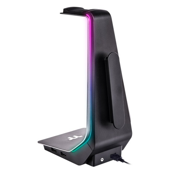 Thermaltake ARGENT HS1 RGB Headset Stand with the sides composing of RGB lighting customizable through the iTAKE engine software