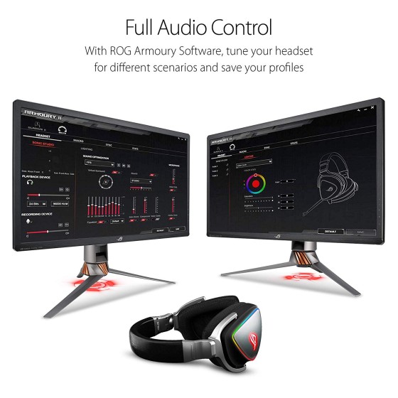 ASUS ROG Delta RGB gaming headset with Hi-Res ESS Quad-DAC, circular RGB lighting effect and USB-C connector for PCs, consoles and mobile gaming