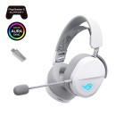ASUS ROG Pelta White Wireless RGB Gaming Headset ASUS ROG Pelta Wireless RGB Gaming Headset (White) with ROG SpeedNova wireless technology, 50 mm ROG titanium-plated diaphragm drivers, refined wireless sound signature, 10 mm super-wideband boom microphone, lightweight 309-g design, plus ASUS Aura Sync R
