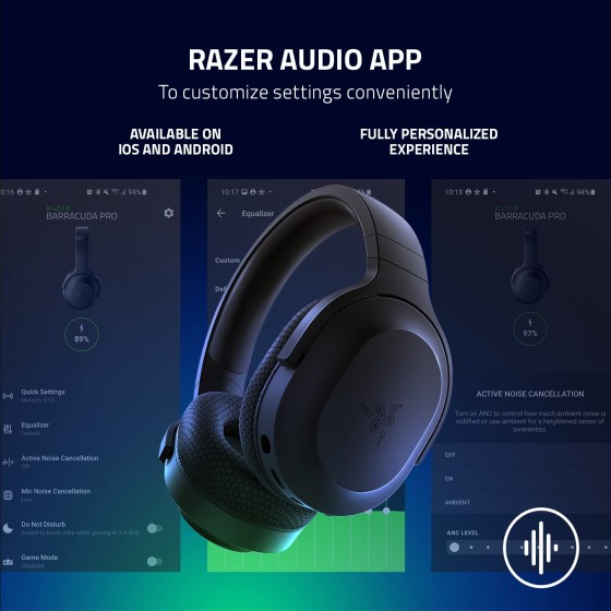 Razer Barracuda X Wireless Gaming Headset Black with 7.1 Surround sound&Battery Life upto 50 hours