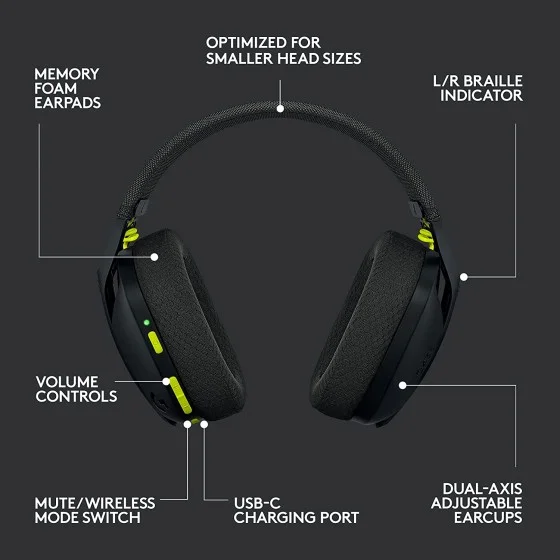 Logitech G435 Lightspeed and Bluetooth Wireless Gaming Headset Black Logitech G435 Lightspeed and Bluetooth Wireless Gaming Headset BlackÂ