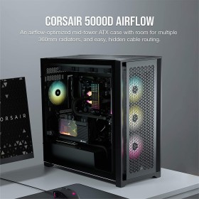 Corsair 5000D Airflow Tempered Glass ATX PC Case - Black Corsair 5000D Airflow Tempered Glass ATX PC Case - Black