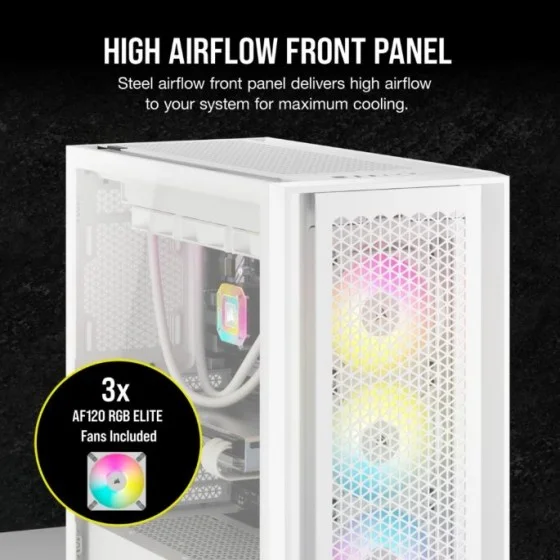 Corsair iCUE 5000D RGB AIRFLOW Mid-Tower Case, True White Corsair iCUE 5000D RGB AIRFLOW Mid-Tower Case, True White