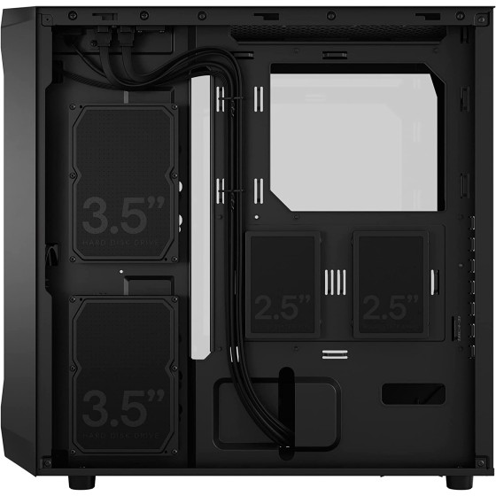 Fractal-Design Focus 2 Black Solid ATX Clear Tint Cabinet with Comes with two of our 140 mm Aspect fans,Steel or tempered glass,175mm Psu and 2 Years Warranty(FD-C-FOC2A-01)