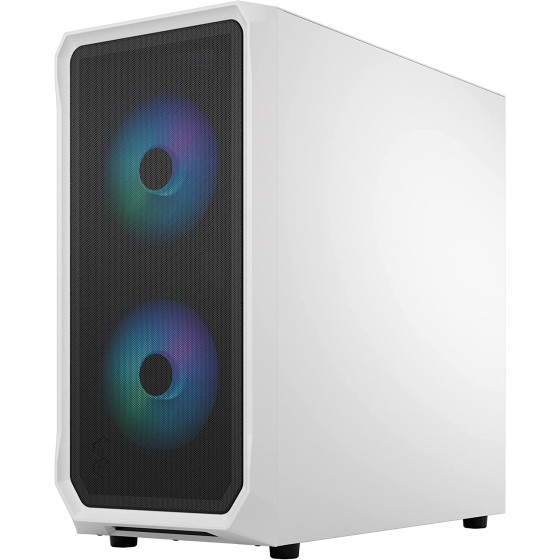 Fractal-Design Focus 2 White RGB ATX Clear Tint Cabinet with Comes with two of our 140 mm Aspect fans,tempered glass,175mm Psu and 2 Years Warranty(FD-C-FOC2A-04)
