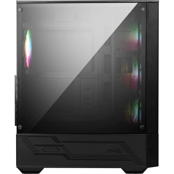 MSI MAG Forge 112R Mid Tower Gaming Cabinet with USB 3.2 Gen 1 Type-A, Support Bracket,1 x 120mm ARGB Fan,Tempered Glass Panel, Magnetic Dust Filter,Black