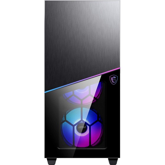 MSI MPG Sekira 100R Mid Tower Gaming Cabinet with 4 ARGB Fans, USB 3.2 Gen2 Type-C, E-ATX, ATX, M-ATX, Mini-ITX, Tempered Glass Window and Magnetic dust Filter