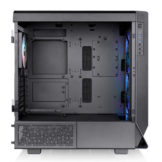 Thermaltake Ceres 500 TG ARGB Mid Tower Cabinet with four CT140 ARGB Sync PC Cooling Fans pre-installed and supports up to a 420mm radiator at the front, or dual 360mm radiators at the front and on the top