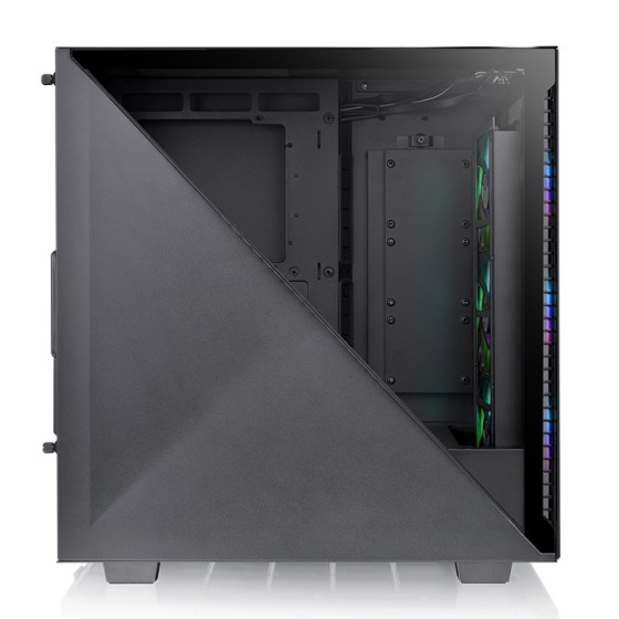 Thermaltake Divider 300 TG ARGB Mid Tower Cabinet with three preinstalled 120mm 5V ARGB front fans, two 3mm tempered glass windows at the front and on the left side`