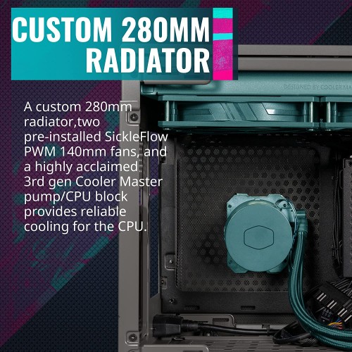Cooler Master NR200P MAX Mini-ITX Cabinet with AIO and PSU Cooler Master NR200P MAX Mini-ITX Cabinet with AIO and PSU