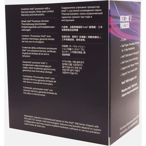 Intel Core i7-8700 Coffee Lake 6-Core 3.2 GHz (4.6 GHz Turbo) LGA 1151 Desktop Processor Intel UHD Graphics 630 Intel Core i7-8700 Coffee Lake 6-Core 3.2 GHz (4.6 GHz Turbo) LGA 1151 Desktop Processor Intel UHD Graphics 630