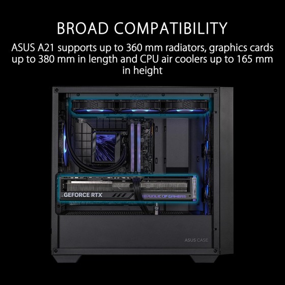 Asus A21 Mid Tower Cabinet Black Asus A21 Mid Tower Cabinet Black