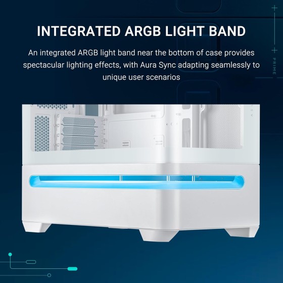 ASUS Prime AP202 White ARGB mATX Case