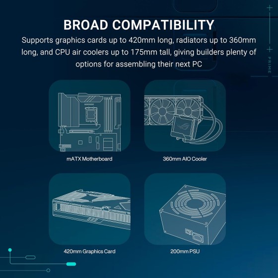 ASUS Prime AP202 White ARGB mATX Case