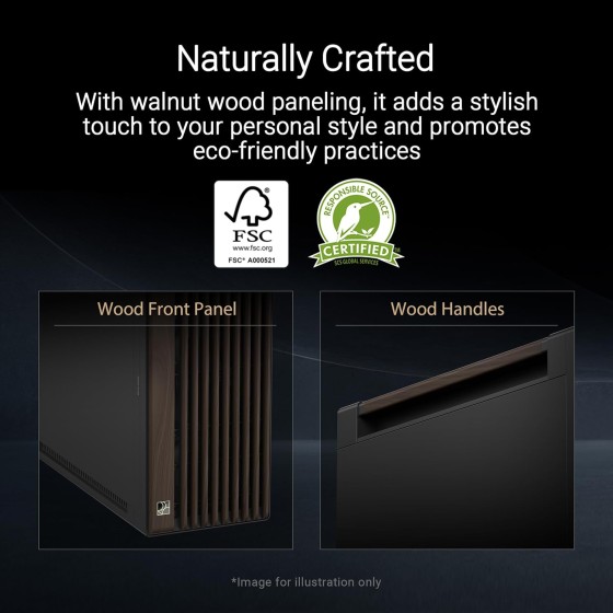 ASUS ProArt PA602 Wood Edition Modern Black E-ATX computer case