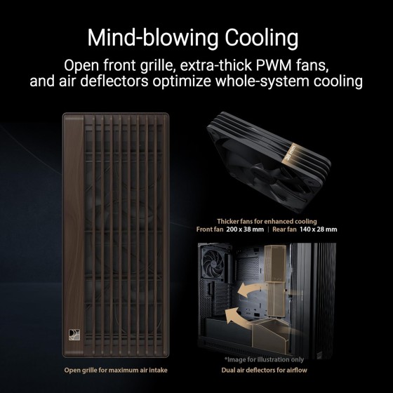 ASUS ProArt PA602 Wood Edition Modern Black E-ATX computer case