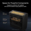 ASUS ProArt PA602 Wood Edition Modern Black E-ATX computer case