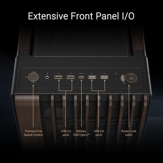 ASUS ProArt PA602 Wood Edition Modern Black E-ATX computer case