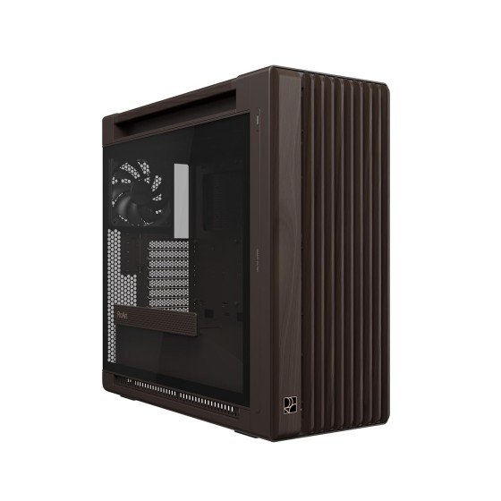 ASUS ProArt PA602 Wood Edition Retro Brown E-ATX Mid-Tower Case with Tempered Glass, 440 mm GPU Support, 420 mm Radiator & 3 Pre-Installed Fans, Removable Dust Filters