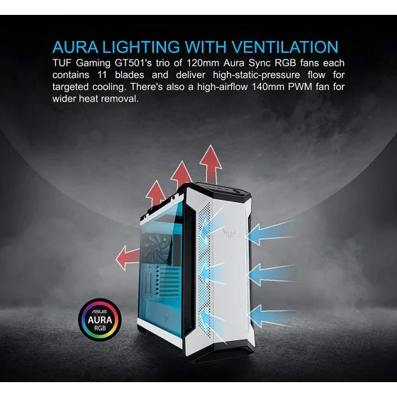 ASUS TUF Gaming GT501 White Edition Cabinet ASUS TUF Gaming GT501 White Edition Cabinet