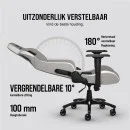 Corsair T3 RUSH Fabric Gaming Chair - Grey/White
