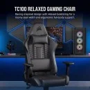 Corsair TC100 RELAXED Gaming Chair - Leatherette Black
