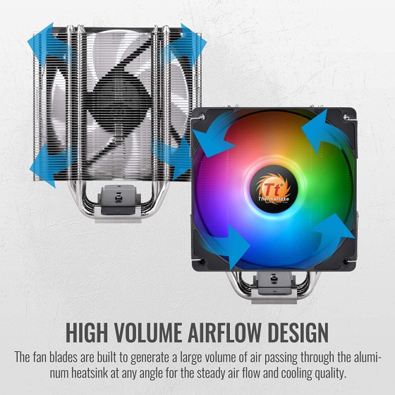 Thermaltake UX 210 ARGB Lighting  Intel/AM5/AMD (LGA 1200) CPU Air Cooler ,Support MB RGB LED 5V sync, U-shape copper Heatpipes , 120mm 10 LED PWM Fan
