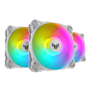 ASUS TUF Gaming TF120 ARGB White chassis fan delivers high performance and durability in a rainbow of color | Triple Pack with ARGB Controller