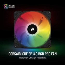 Corsair SP140 RGB Pro Dual Fan Kit with Lighting Node Core