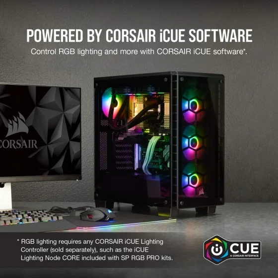 Corsair SP140 RGB Pro Dual Fan Kit with Lighting Node Core